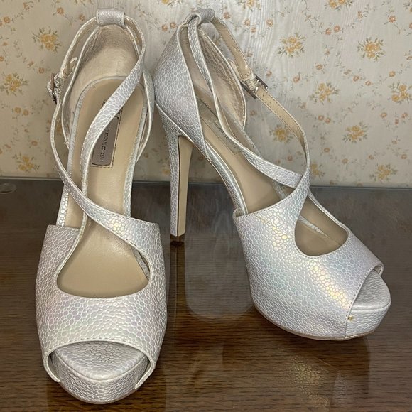 INC International Concepts Platform Peep Toe Heels - Picture 2 of 9